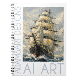 Classic Tall Ship at Sea – Impasto Nautical Art Anteckningsbok