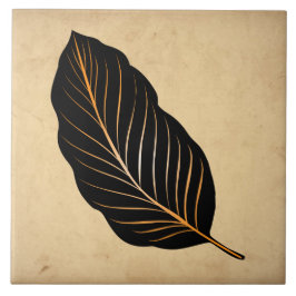 Classic Tan Beige Brown Gold Foil Löv Kakelplatta