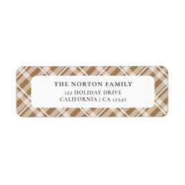 Classic Tan Brown Tartan Play Farmhouse Family Returadress Etikett