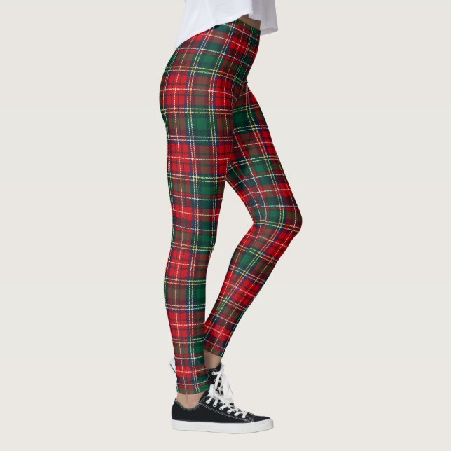 Classic Tartan Plaid Christmas Leggings (Höger)