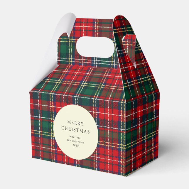 Classic Tartan Plaid Holiday Cookie Presentaskar (Framsidan Sidan)