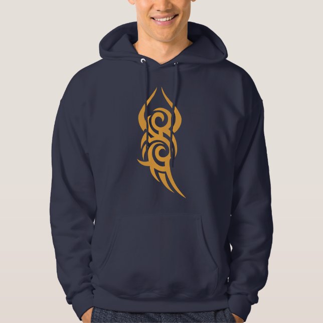 Classic Tattoo Inspired Line Art Design Hoodie (Framsida)