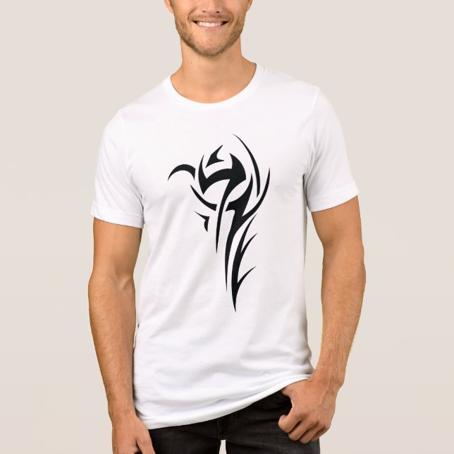 Classic Tattoo Inspired Line Art Design T Shirt (Framsida)