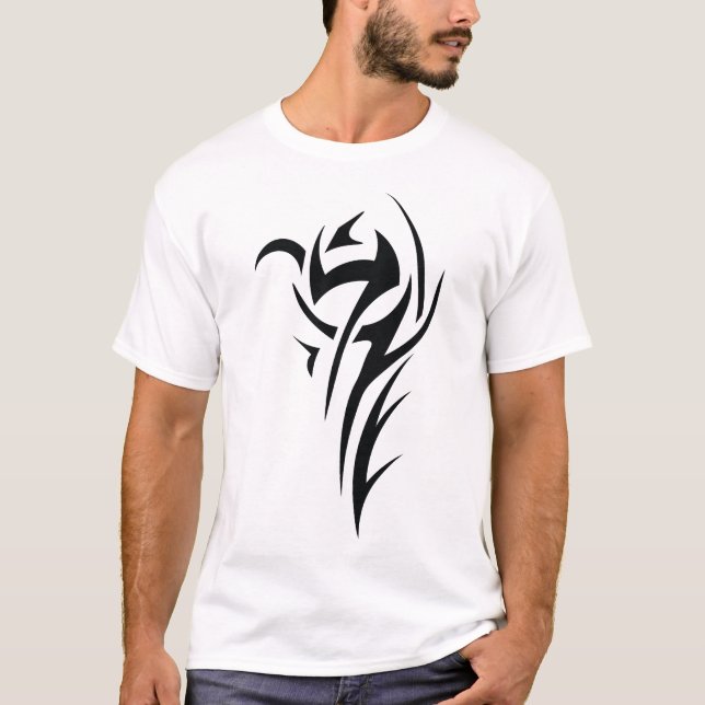 Classic Tattoo Inspired Line Art Design T Shirt (Framsida)