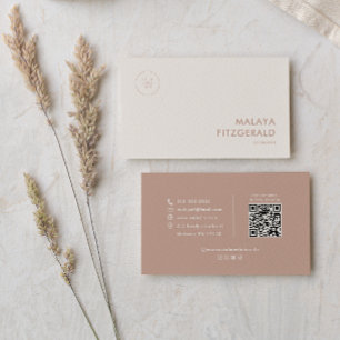 Classic Terracotta Boho Minimalist Therapist Visitkort
