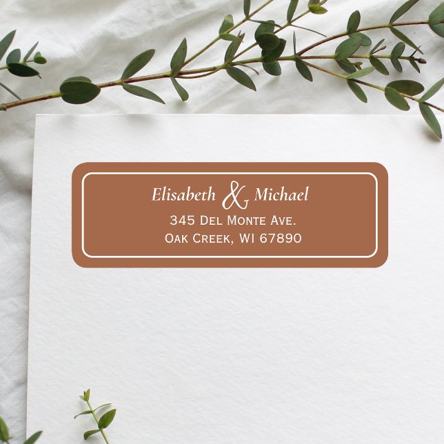 Classic Terracotta Bröllop Returadress Returadress Etikett (Personalize the label to match your unique wedding style leaving a lasting impression on your guests)
