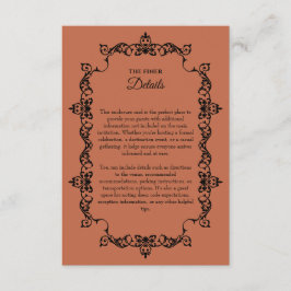 Classic Terracotta Clay Ornately Framed Wedding Tilläggskort