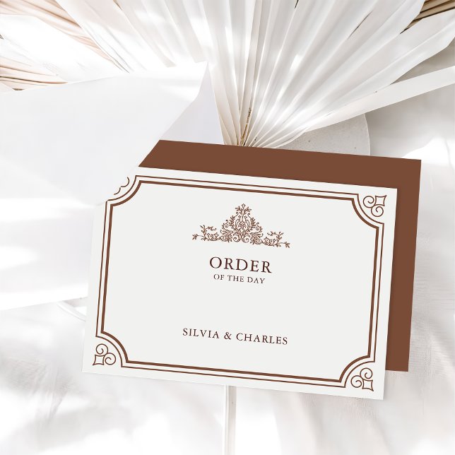 Classic Terracotta & Ecru Bröllop Timeline Tilläggskort (Skapare uppladdad)