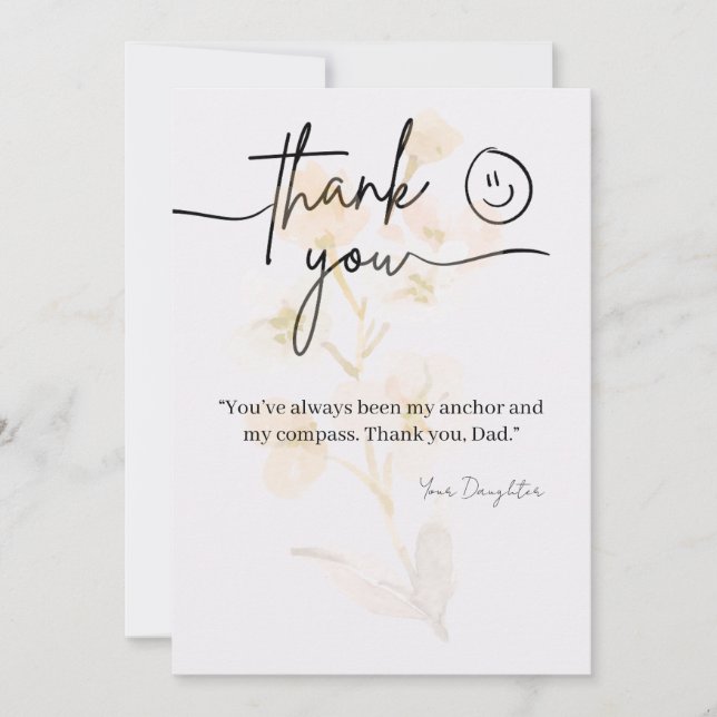 Classic Thank You Card for Dad Tack Kort (Framsida)