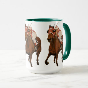 Classic Thoroughborn Tävling Horse Wins Mugg