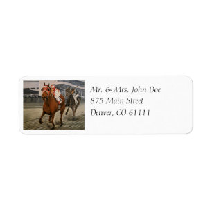 Classic Thoroughborn Tävling Horse Wins Returadress Etikett