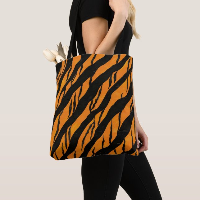 Classic Tiger Rand Mönster Tygkasse (Närbild)