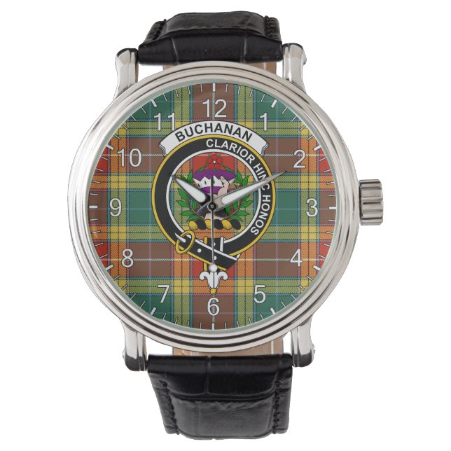 Classic Timeless Clan Buchanan Old Sett Tartan Armbandsur (Framsida)