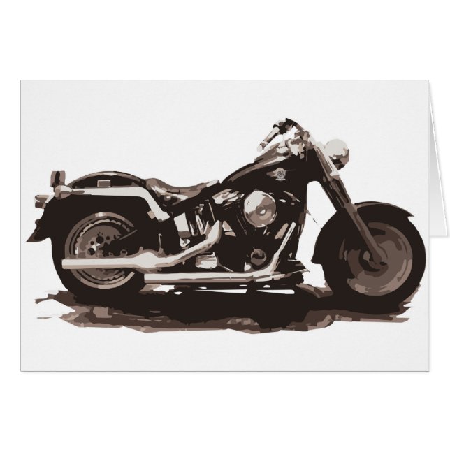 Classic Tjock Boy Motorcycle Hälsningskort (Framsidan Horizontal)