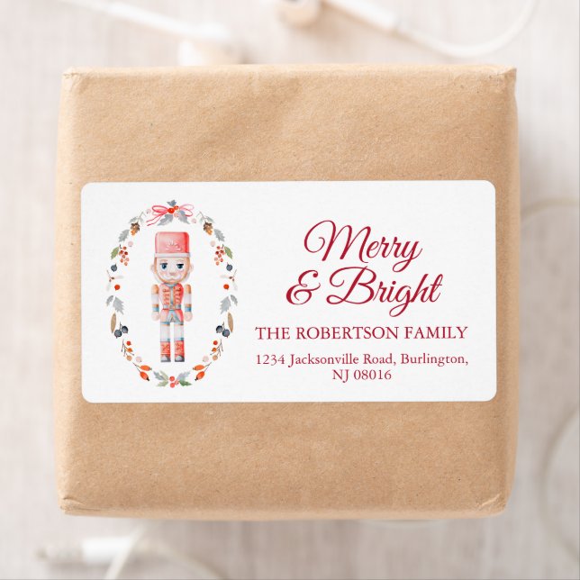 Classic Toy Soldier Christmas Shipping Label Fraktsedel (Insitu)