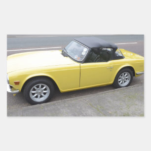 Classic Triumph TR6 Sportscar Rektangulärt Klistermärke