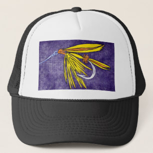 Classic Trout Fly Hat "Blöt Fly Gult and Orange" Truckerkeps
