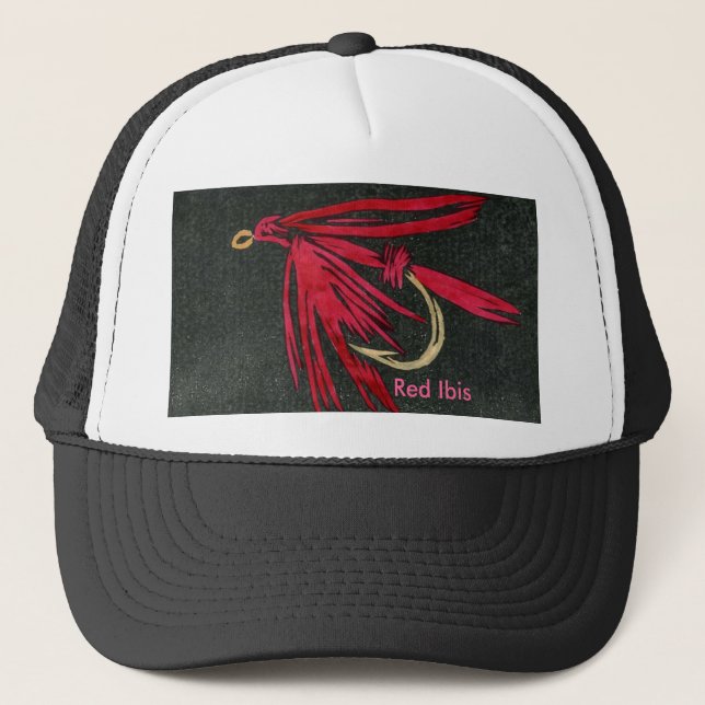Classic Trout Fly Hat "Red Ibis" Truckerkeps (Framsida)