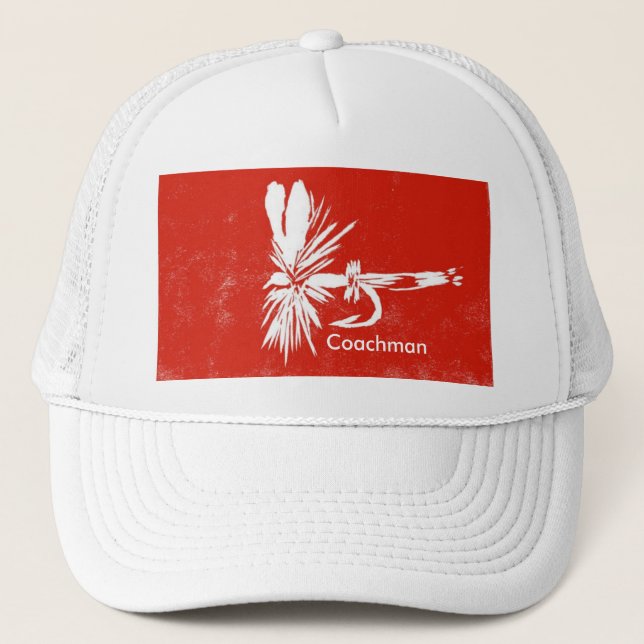 Classic Trout Fly Hat "Royal Coachman in Red" Truckerkeps (Framsida)