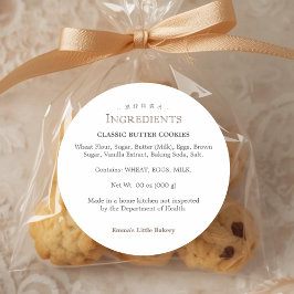 Classic Typography Bakery Ingredient Product Runt Klistermärke