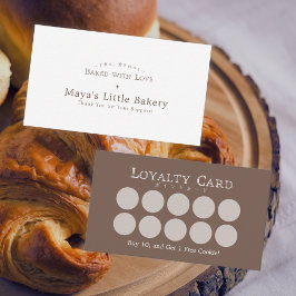 Classic Typography Bakery Loyalty Reward Visitkort