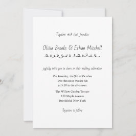 Classic Typography Wedding Invitation Inbjudningar