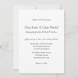 Classic Typography Wedding Invitation Inbjudningar