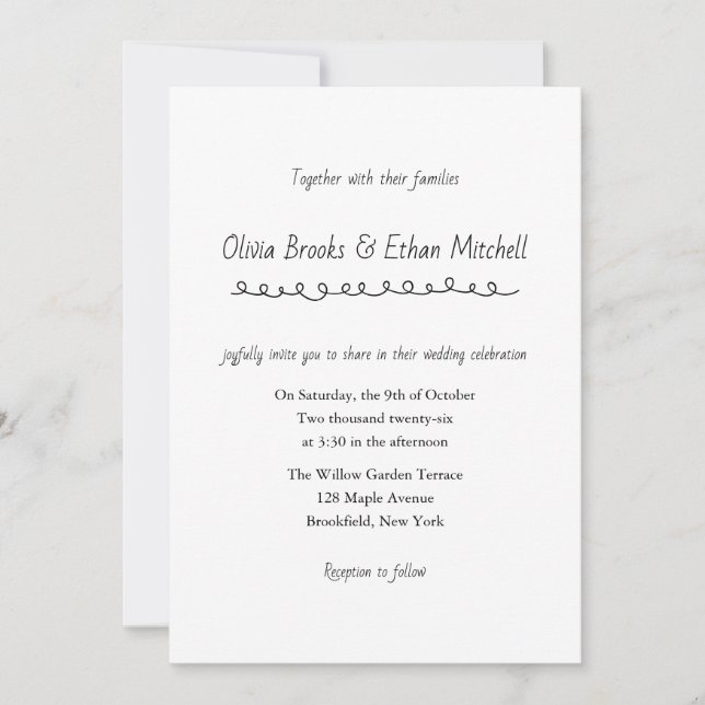 Classic Typography Wedding Invitation Inbjudningar (Framsida)
