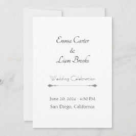 Classic Typography Wedding Invitation Inbjudningar