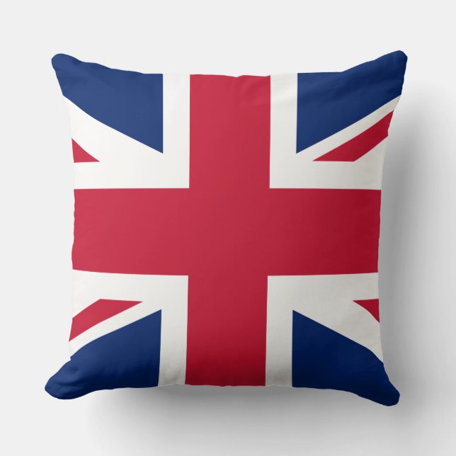 Classic Union Jack Rött vitt blått UK Flagga Kudde (Framsida)