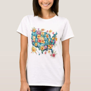 Classic USA Karta - Vintage Stil America Design T Shirt