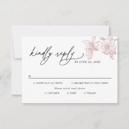Classic Victorian Floral Meal Options Wedding RSVP OSA Kort