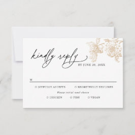 Classic Victorian Gold Meal Options Wedding RSVP OSA Kort