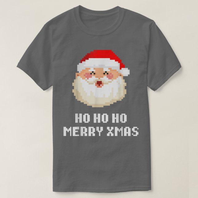 Classic Video Game Santa Ho Ho Ho Merry Xmas  T Shirt (Design framsida)