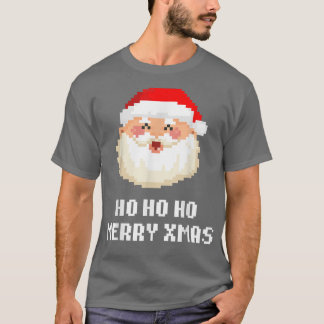 Classic Video Game Santa Ho Ho Ho Merry Xmas  T Shirt
