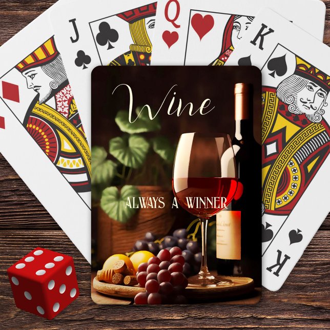 Classic Vin Älskare Funny Casinokort (Deck of cards featuring a classic painting of wine with grapes and your own (funny or other) texts)