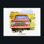 *~* Classic Vintage Antique Rusty LASTBIL Vykort<br><div class="desc">POSTCARD - CLASSIC CARS RETRO - Grunge stil Digital Enhanced Paintings - PERSONALIZE TEXT OM ÖNSKAD. - GRUNGE ABSTRAKT OLD rosty LASTBIL i fält med träd. Bakgrunden Ram är WHITE. Du kan redigera eller radera ord-CLASSIC. Energetiskt utökade digitala utökade fotomålningar av fordon, som är Retro Classic Vintage Antique Car ,...</div>