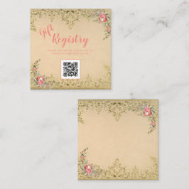Classic Vintage Blommigt Quinceañera Registry Tilläggskort