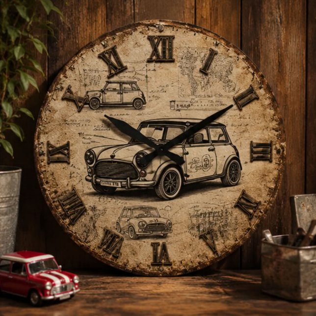 Classic Vintage British Car  Stor Klocka (Skapare uppladdad)