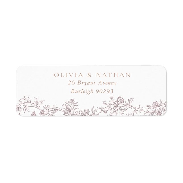 Classic Vintage bröllop Returadress Etikett (Framsidan)