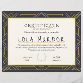 Classic Vintage Certificate of Achievement Elegant