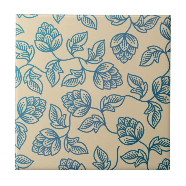 Classic Vintage Hop Leaves Pattern Kakelplatta (Framsidan)