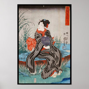 Classic vintage japanese ukiyo-e geisha Utagawa Poster