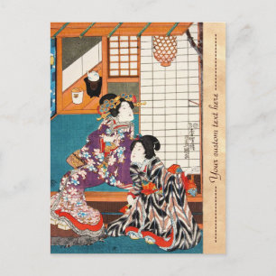 Classic vintage japanese ukiyo-e geishas Utagawa Vykort
