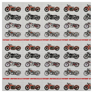 CLASSIC VINTAGE MOTORCYCLES Red Black Grått Tyg