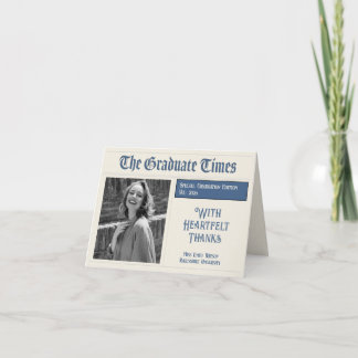 Classic Vintage Newspaper style graduation 2026 Tack Kort