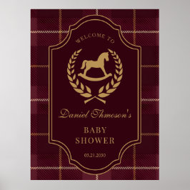 classic Vintage Polo Horse Party Baby shower  Poster