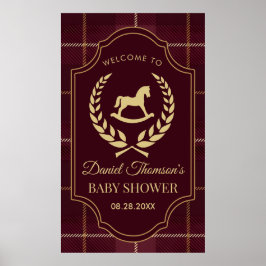 Classic Vintage Polo Horse Party Baby Shower Poster