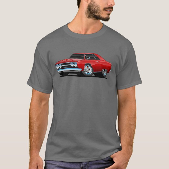 Classic Vintage Red Car Roadster T Shirt (Framsida)