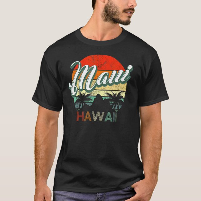 Classic Vintage Retro Maui Hawaii T Shirt (Framsida)